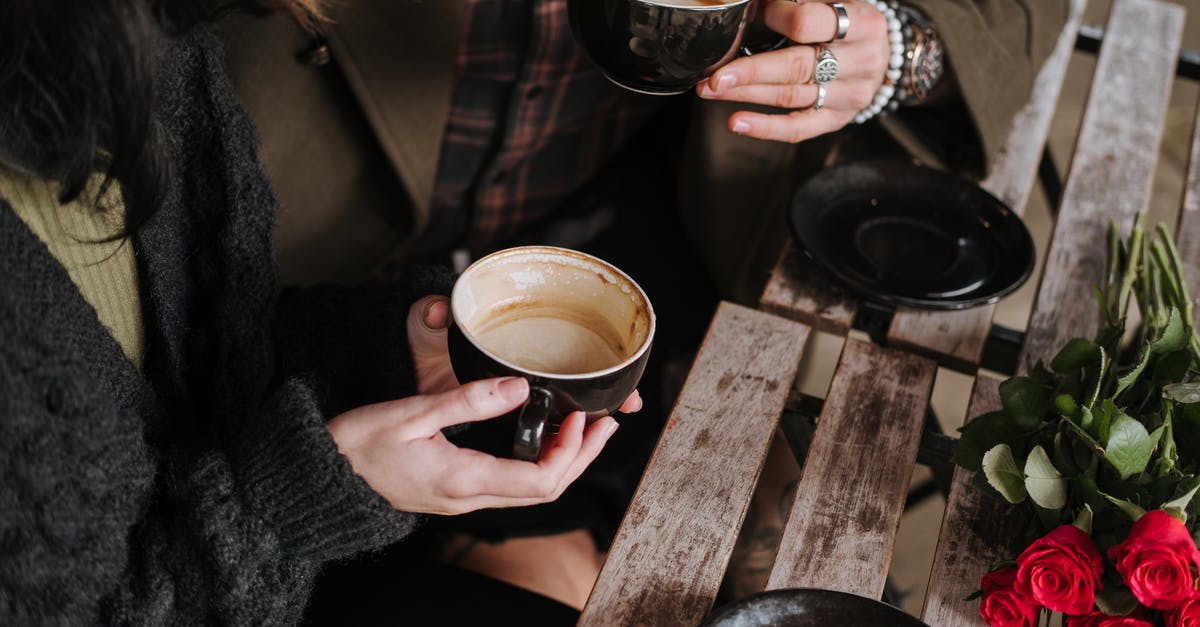 The visa date of birth is different from the passport date of birth - Faceless couple with cups of coffee and roses in cafeteria