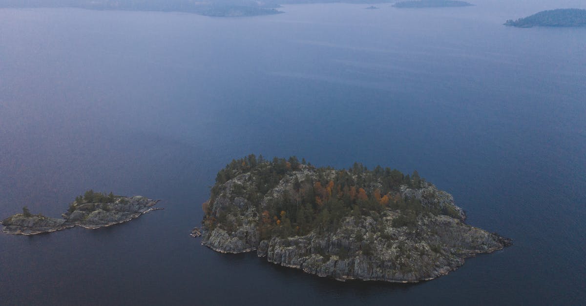 Three Mile Island visit - Aerial View of Green and Brown Island Three Mile Island visit - Aerial View of Green and Brown Island