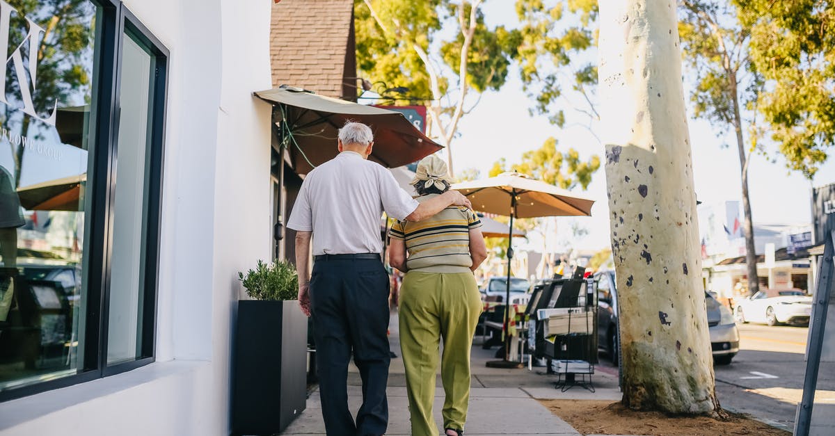 Travel to the United Kingdom visa free for non-EU family member of EU Citizen - Elderly Couple Walking on the Street Travel to the United Kingdom visa free for non-EU family member of EU Citizen - Elderly Couple Walking on the Street
