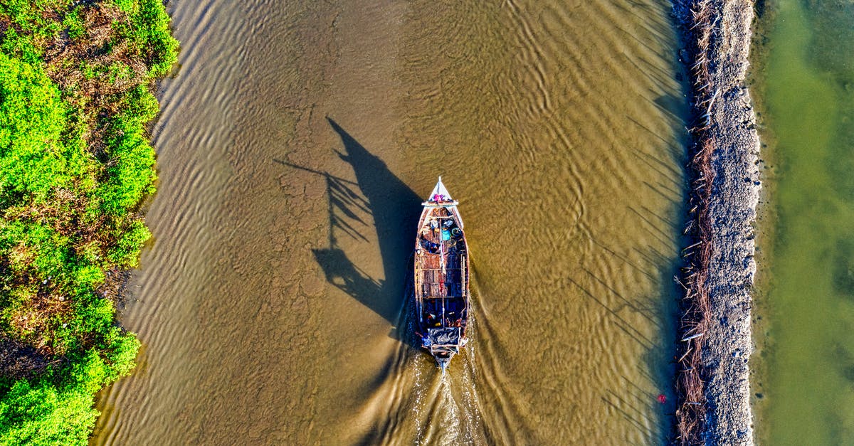 Traveling from Warsaw to Kaliningrad - Top View Photo of Motor Boat on River Traveling from Warsaw to Kaliningrad - Top View Photo of Motor Boat on River