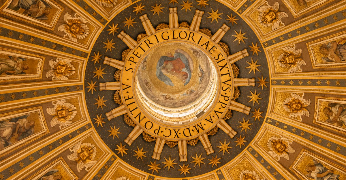 Traveling to Italy from USA with Italian Passport near Expiration - From below wonderful ornamental design of ancient dome inside St. Peters Basilica in Rome Traveling to Italy from USA with Italian Passport near Expiration - From below wonderful ornamental design of ancient dome inside St. Peters Basilica in Rome