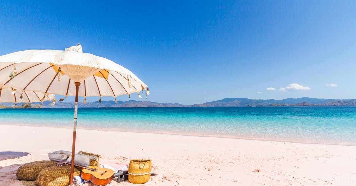 Traveling with guitar on AirEuropa - White and Brown Umbrella on Beach