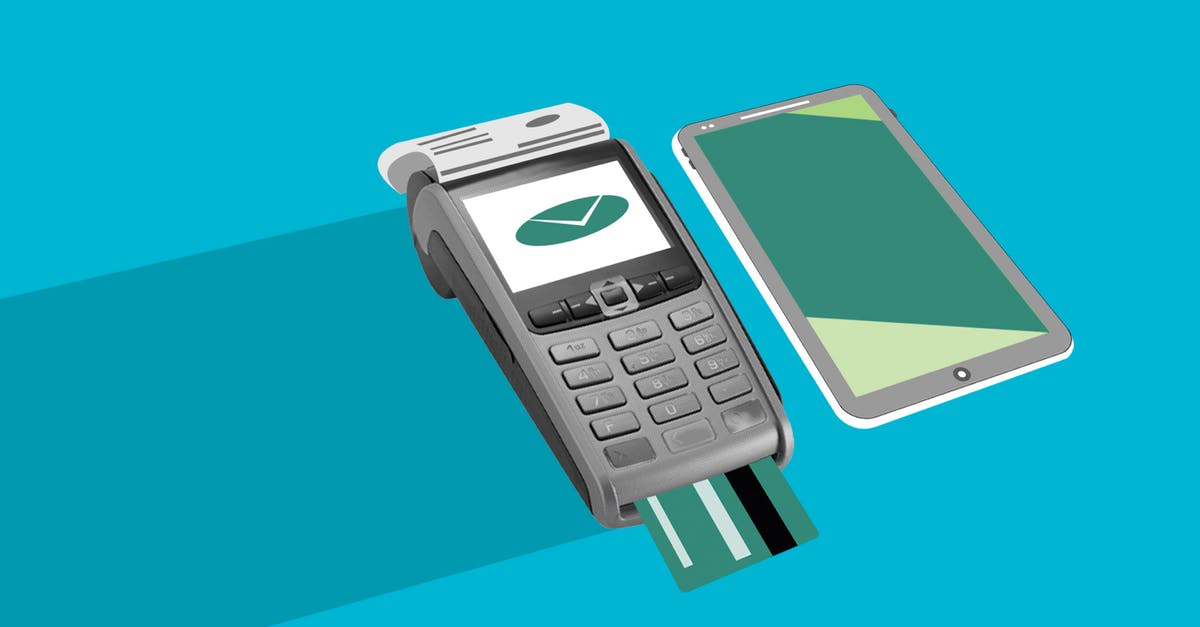 Travelling to Non-EU countries while Blue card in application - Decorative cardboard appliques of POS terminal with credit card near cellphone with app on screen during money transaction on blue background Travelling to Non-EU countries while Blue card in application - Decorative cardboard appliques of POS terminal with credit card near cellphone with app on screen during money transaction on blue background