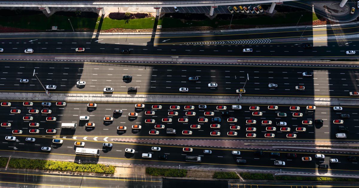 Travelling to Oman by Bus from Dubai - Aerial Photography Of Cars On The Road Travelling to Oman by Bus from Dubai - Aerial Photography Of Cars On The Road
