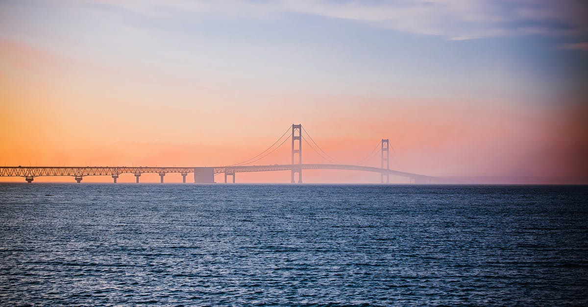 Two long visits to USA on VWP - The Straits of Mackinac Under the Mackinac Bridge Two long visits to USA on VWP - The Straits of Mackinac Under the Mackinac Bridge