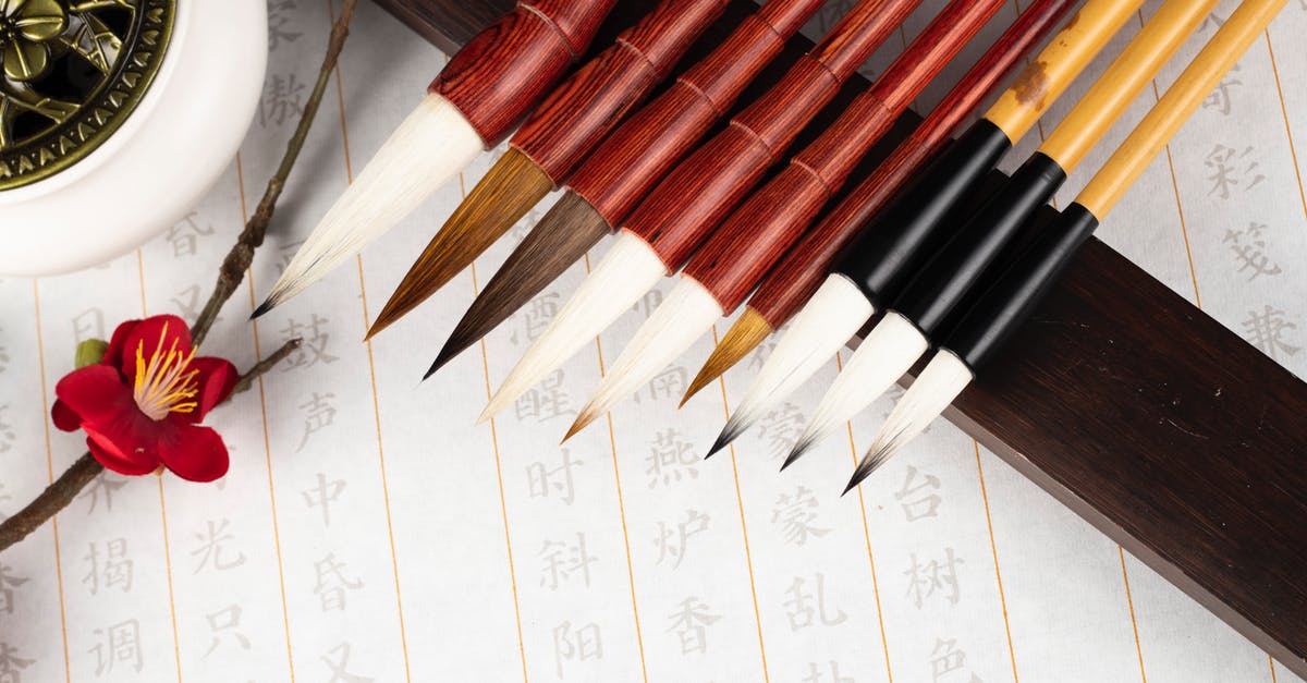 U.K. no tip line on receipt? - Collection of calligraphy brushes on paper with hieroglyphs U.K. no tip line on receipt? - Collection of calligraphy brushes on paper with hieroglyphs