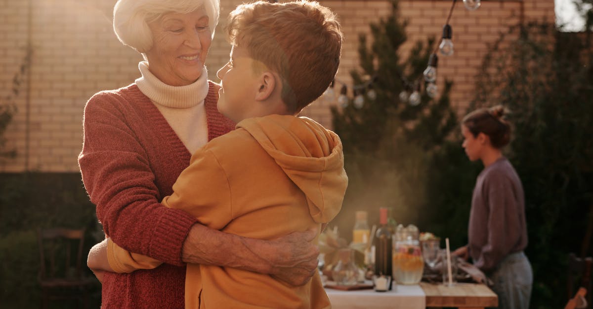 UK Visitor Visa for my son who is 1 years old - address needs to be at least 2 years long - Elderly Woman Hugging Her Grandson