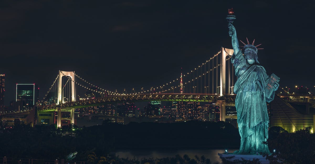 Unaccompanied minor allowed carrier between Tokyo and Brisbane/Melbourne - Statue of Liberty during Night Time Unaccompanied minor allowed carrier between Tokyo and Brisbane/Melbourne - Statue of Liberty during Night Time