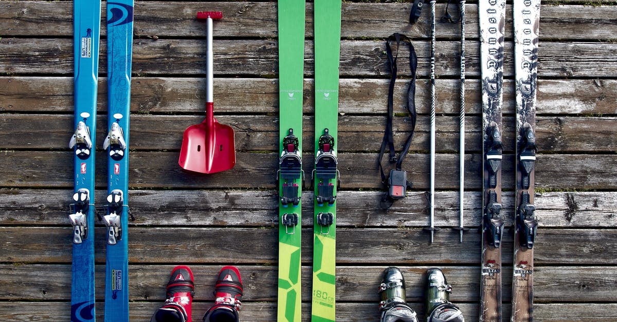 Uncrowded budget ski resort in the Alps with children which is also good to spend time for non-skiers - Flatlay of Skiing Equipment Uncrowded budget ski resort in the Alps with children which is also good to spend time for non-skiers - Flatlay of Skiing Equipment