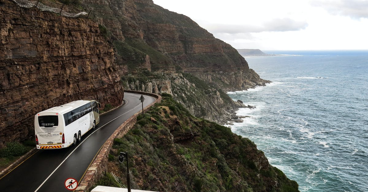 Understanding Greek road signs - White Bus on Road Near Cliff Understanding Greek road signs - White Bus on Road Near Cliff