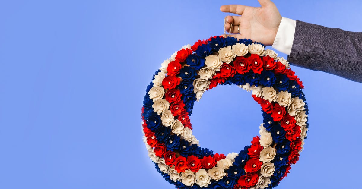 US Marriage ESTA - Person Holding Red Blue and Yellow Round Wreath US Marriage ESTA - Person Holding Red Blue and Yellow Round Wreath