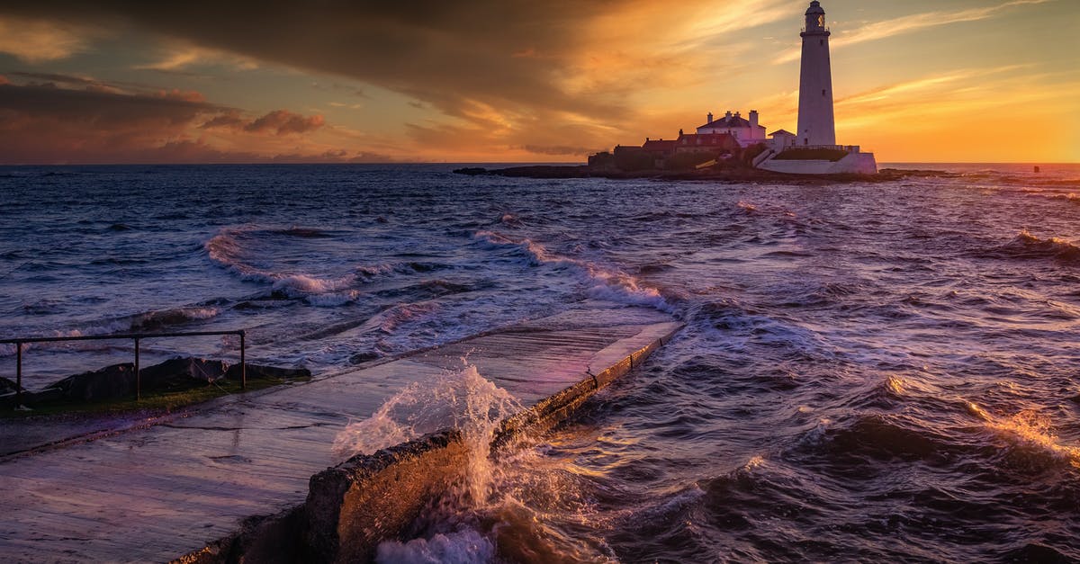 US Port of Entry - Scenic View of St. Mary's Lighthouse during Golden Hour US Port of Entry - Scenic View of St. Mary's Lighthouse during Golden Hour
