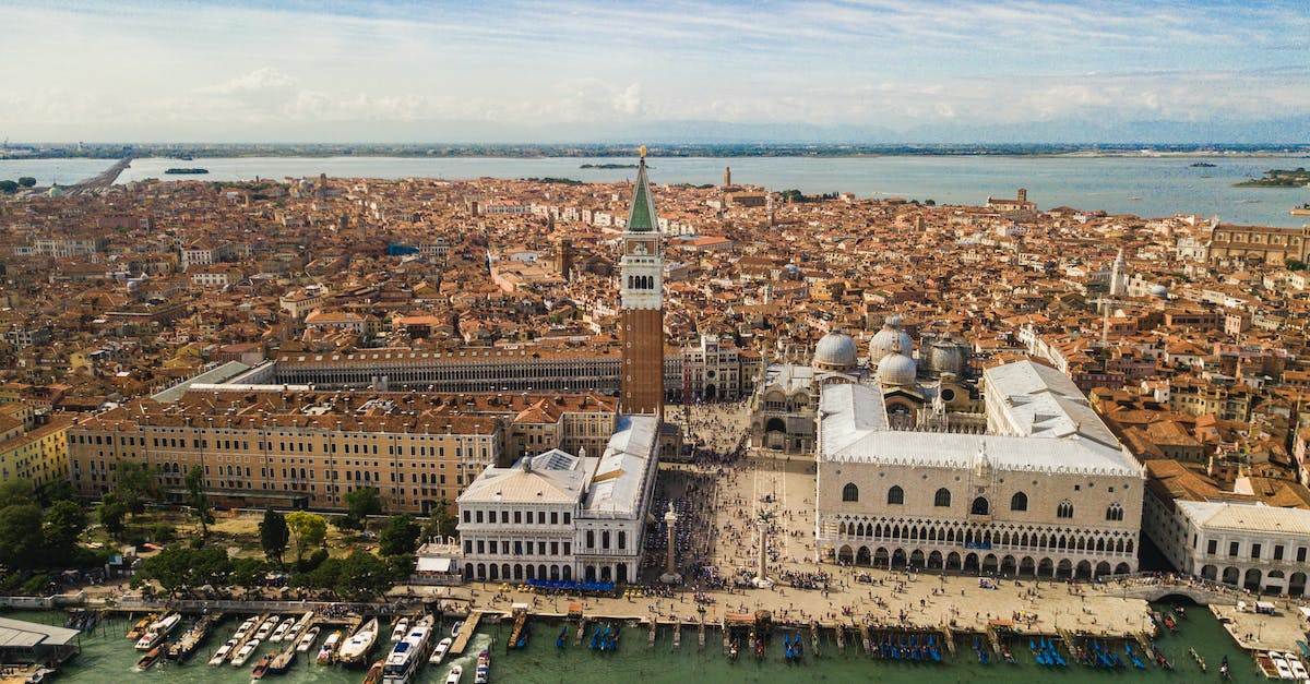 Venice Marco Polo Airport to Venice - Aerial View of City Buildings Venice Marco Polo Airport to Venice - Aerial View of City Buildings