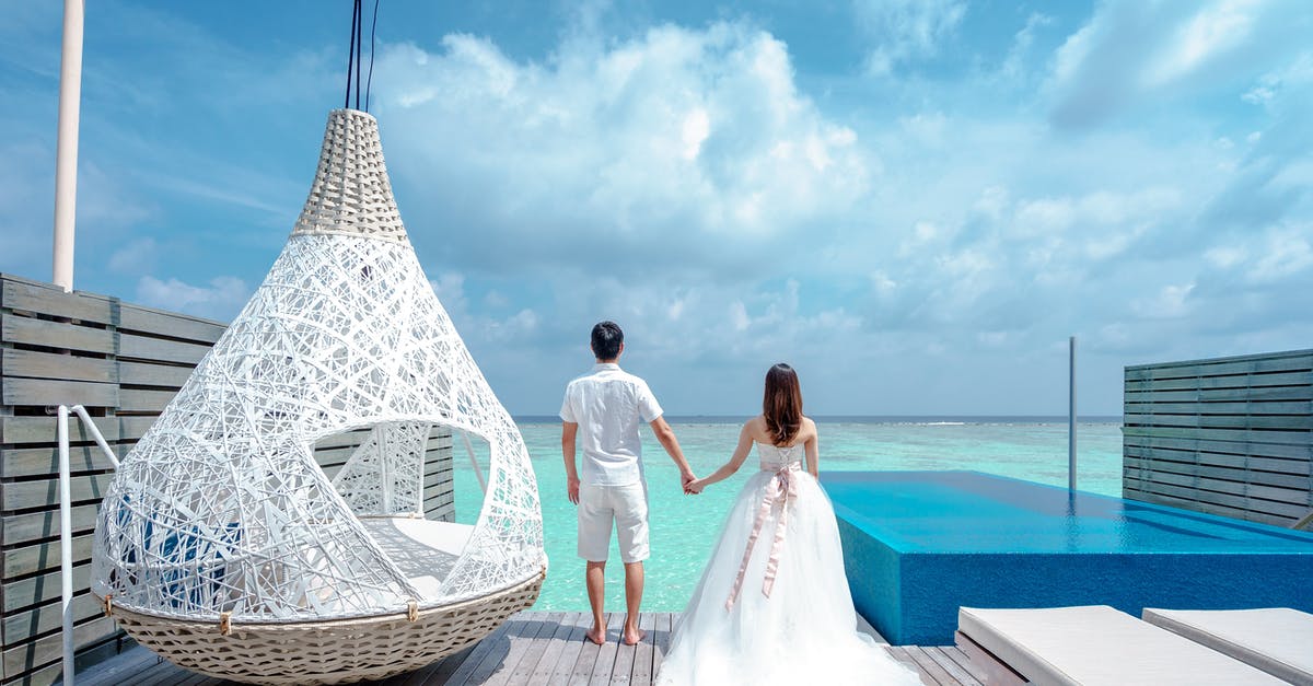 Visa for the Maldives - Woman in White Wedding Gown Standing Beside Man in White Dress Shirt Visa for the Maldives - Woman in White Wedding Gown Standing Beside Man in White Dress Shirt