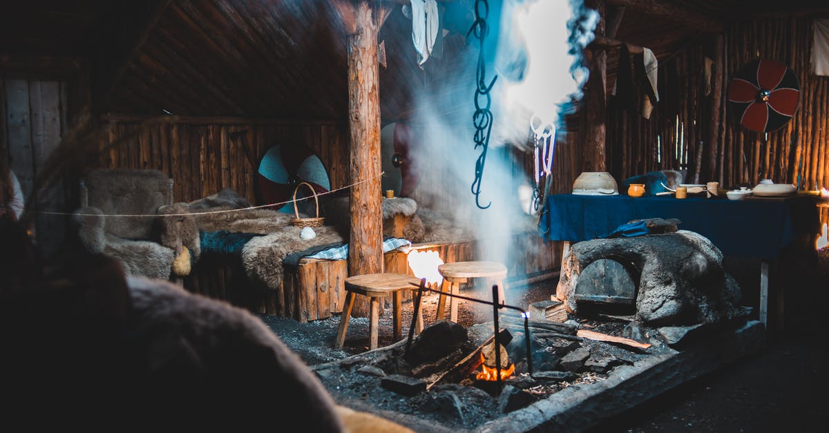 Visa requirements for a 2-week holiday to Canada - Burning bonfire inside of aged wooden house with bed and armchairs in Norstead Viking Village Visa requirements for a 2-week holiday to Canada - Burning bonfire inside of aged wooden house with bed and armchairs in Norstead Viking Village