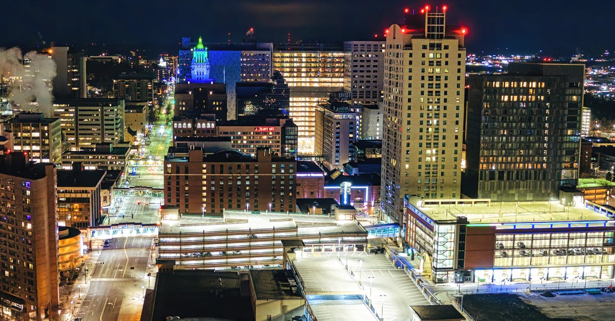 Visa waiver in US - High Rise Buildings during Night Time Visa waiver in US - High Rise Buildings during Night Time