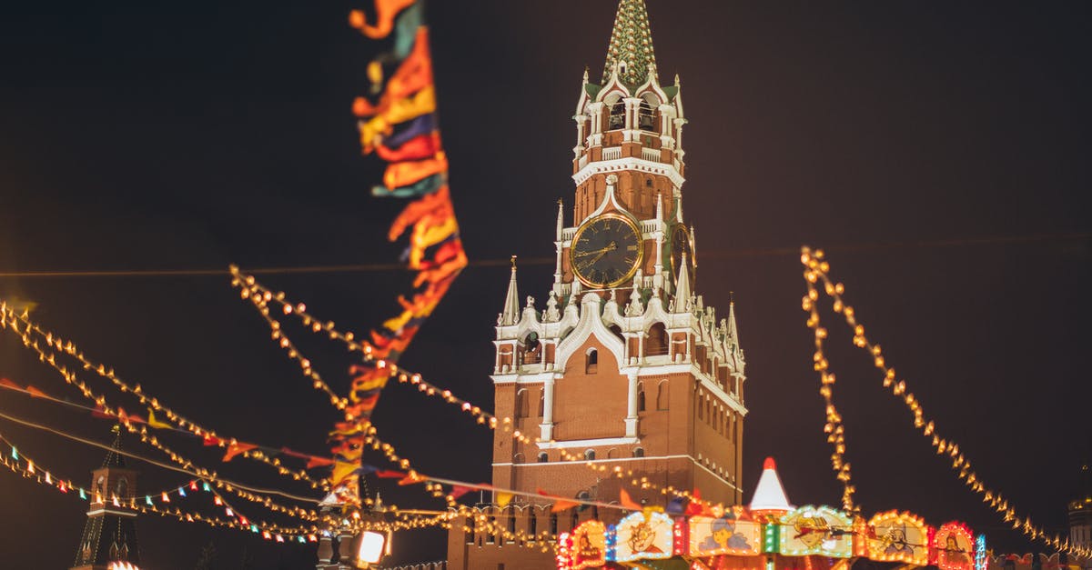 Visas necessary to travel from Moscow to Kalinigrad - Colorful luminous fairground against Kremlin on Red Square at night Visas necessary to travel from Moscow to Kalinigrad - Colorful luminous fairground against Kremlin on Red Square at night