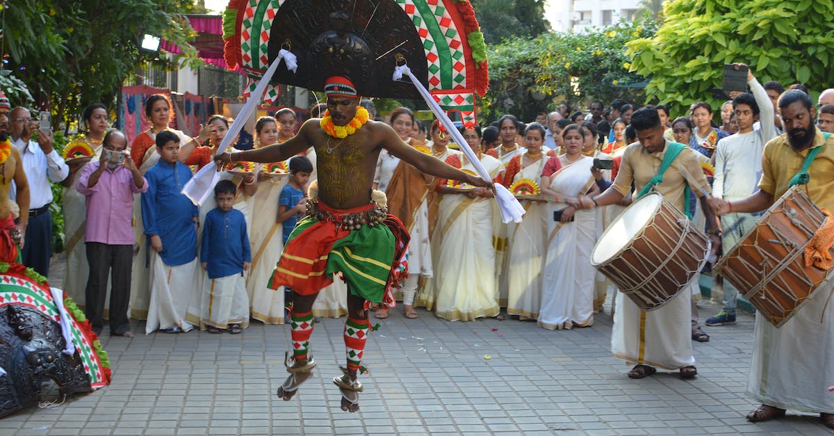 Visiting villages in Kerala - Traditional dance performer Kerala India Visiting villages in Kerala - Traditional dance performer Kerala India