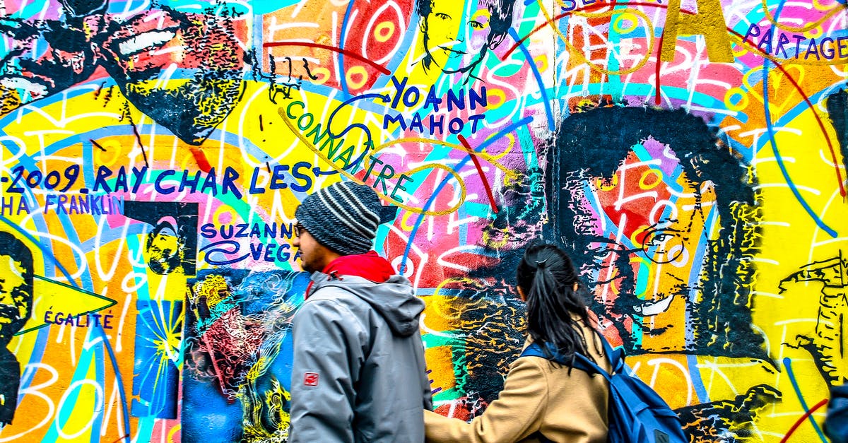 Walking experience in Berlin - Man and Woman Walking Beside a Wall with Graffiti Walking experience in Berlin - Man and Woman Walking Beside a Wall with Graffiti