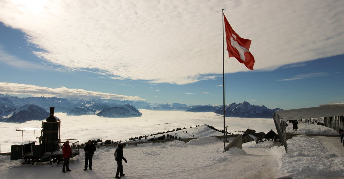 Weather and clothing for Jungfraujoch, Switzerland - High-saturated Silhouette Photography of Three Person Standing Near Red and White Cross Printed Flag Weather and clothing for Jungfraujoch, Switzerland - High-saturated Silhouette Photography of Three Person Standing Near Red and White Cross Printed Flag