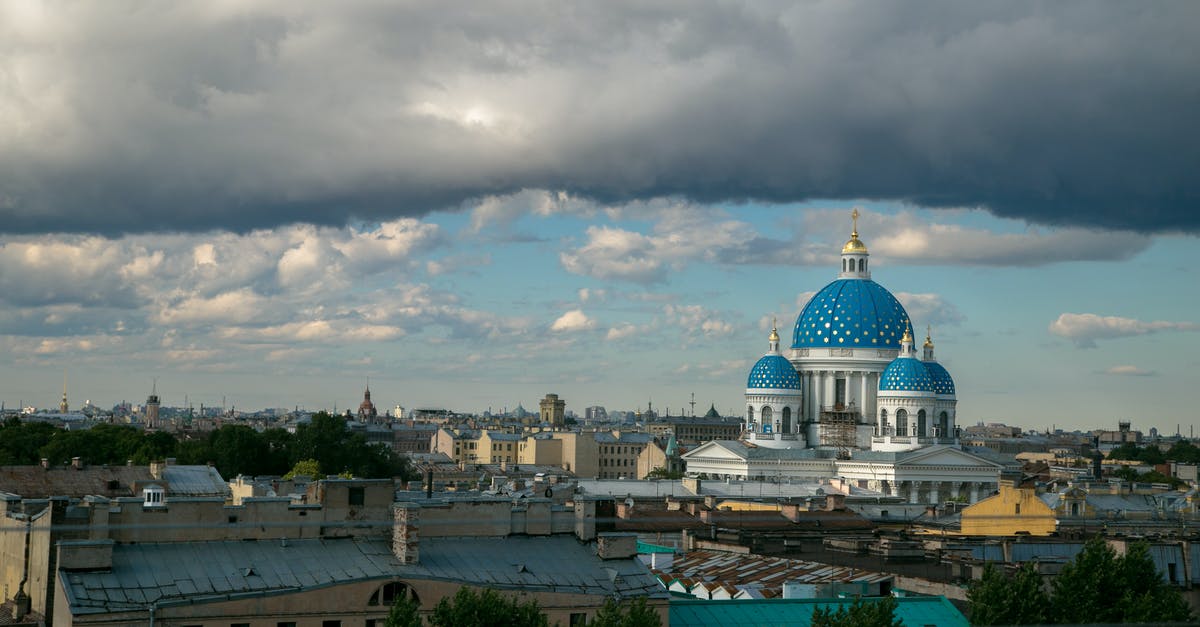 What are the cheapest trains from Helsinki to Saint Petersburg? - From above of Saint Petersburg cityscape with many buildings and famous Trinity cathedral under cloudy blue sky What are the cheapest trains from Helsinki to Saint Petersburg? - From above of Saint Petersburg cityscape with many buildings and famous Trinity cathedral under cloudy blue sky