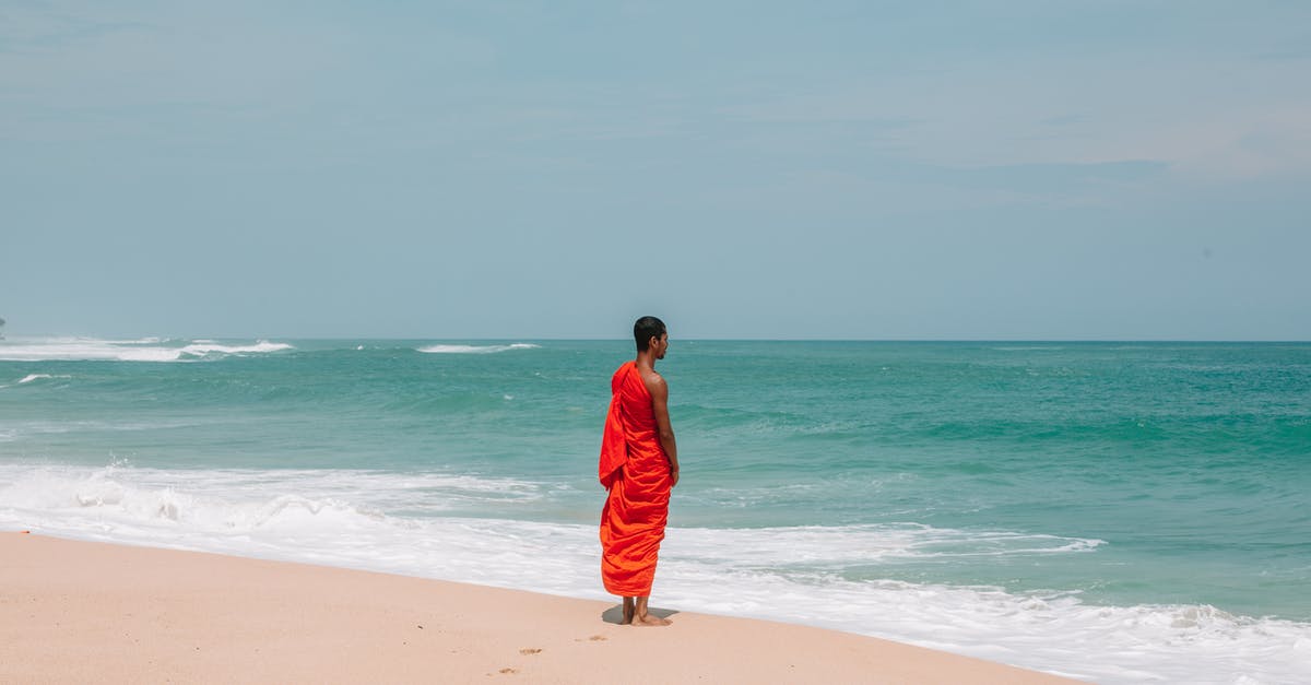What are the guidelines for summer beach clothes in Morocco? - Unrecognizable Asian man in traditional orange cloth on beach What are the guidelines for summer beach clothes in Morocco? - Unrecognizable Asian man in traditional orange cloth on beach