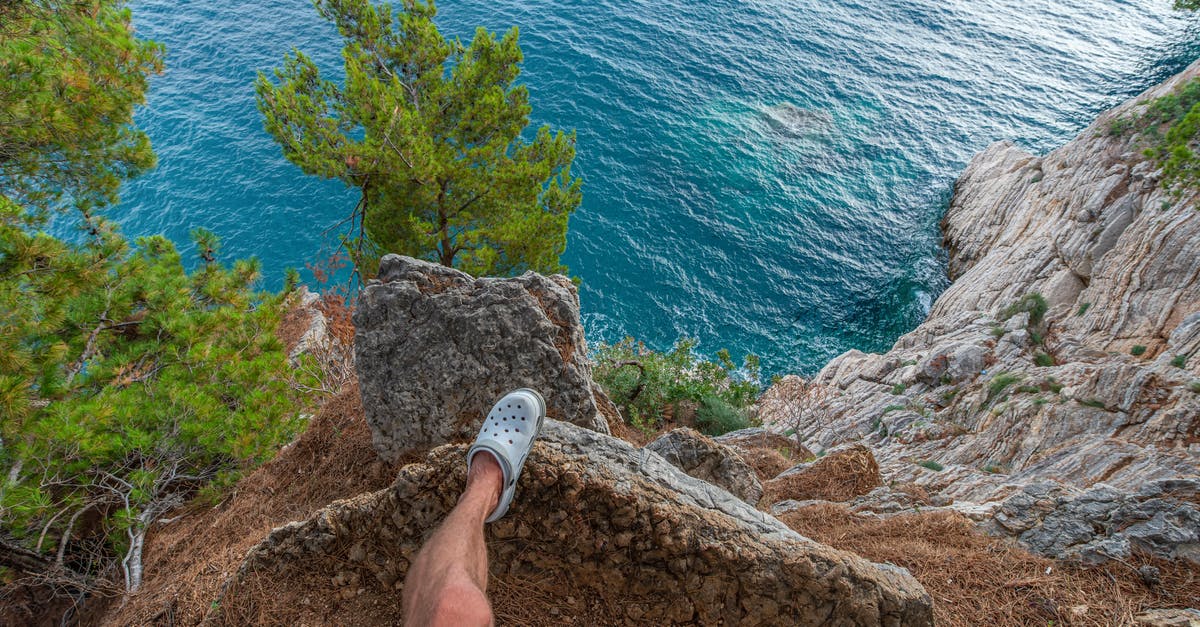 What gear is needed/recommended to bring from outside the country for a climbing trip to Cuba? - From above of anonymous male traveler standing on edge of rocky cliff above above azure rippling sea in tropical country What gear is needed/recommended to bring from outside the country for a climbing trip to Cuba? - From above of anonymous male traveler standing on edge of rocky cliff above above azure rippling sea in tropical country