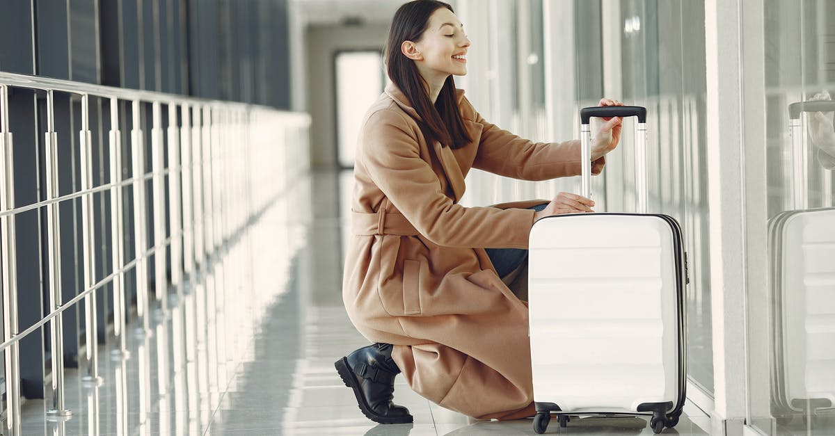 What happens to the garbage from a pre-customs side of an international airport? - Excited woman with luggage in airport