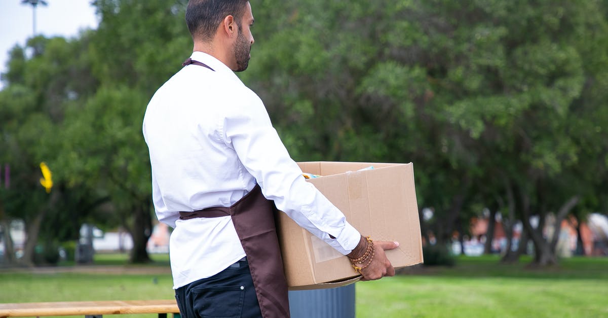 What is included in the VFS $75 walk in service? - Faceless waiter carrying carton box in park What is included in the VFS $75 walk in service? - Faceless waiter carrying carton box in park
