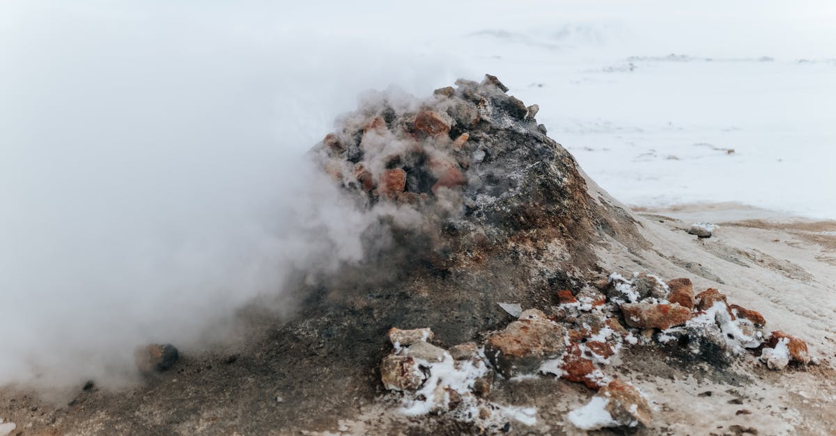 What is this formation on sea, seen from the air? - From above of small rock on dry snowy coast behind wavy ocean in fog under sky in winter What is this formation on sea, seen from the air? - From above of small rock on dry snowy coast behind wavy ocean in fog under sky in winter