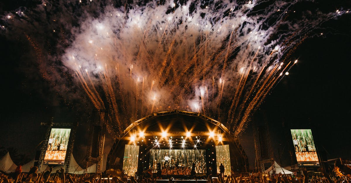 What regularly-occurring event do the most people travel for every time it is on? - View of A Concert With Fireworks