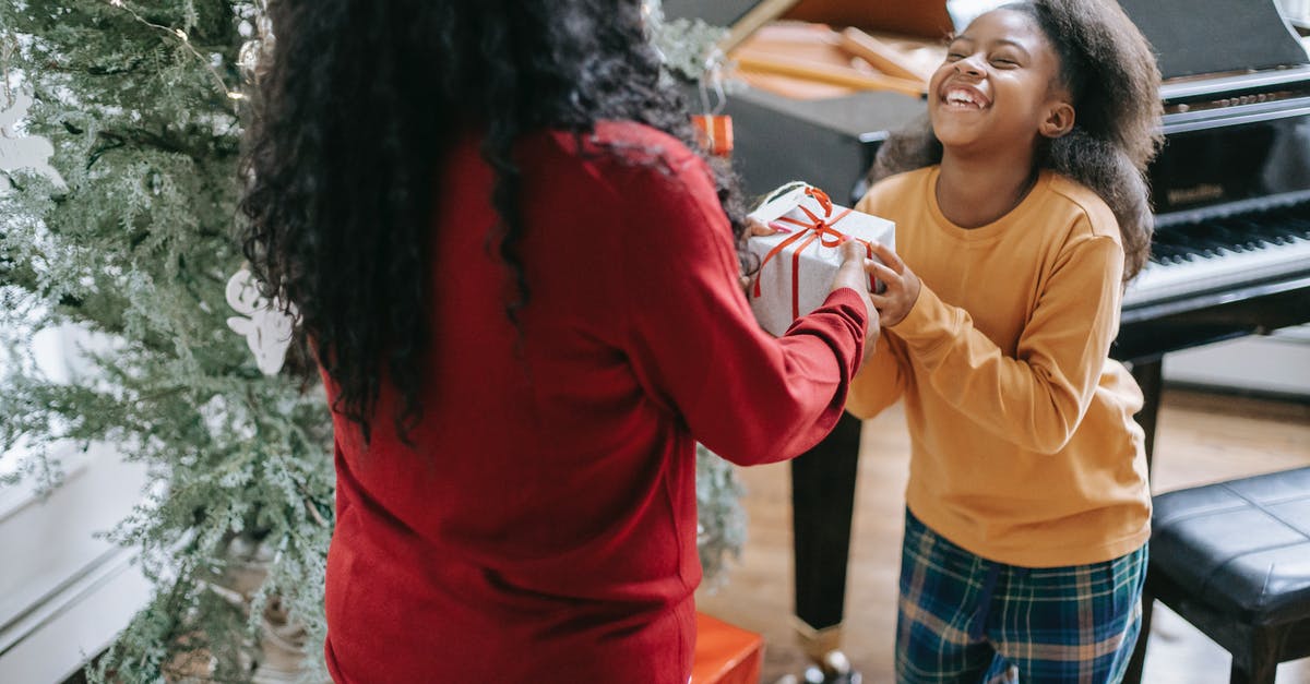 What to do in Grand Canyon during Christmas to New Year's? - Crop anonymous black woman passing gift box to cheerful daughter during New Year holiday at home What to do in Grand Canyon during Christmas to New Year's? - Crop anonymous black woman passing gift box to cheerful daughter during New Year holiday at home