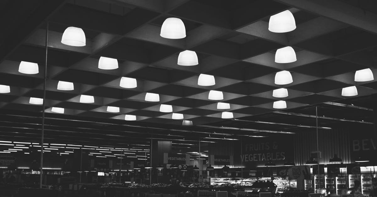 Where can I buy an electric immersion heater in Madrid, Spain - Bright lamps hanging in large supermarket Where can I buy an electric immersion heater in Madrid, Spain - Bright lamps hanging in large supermarket