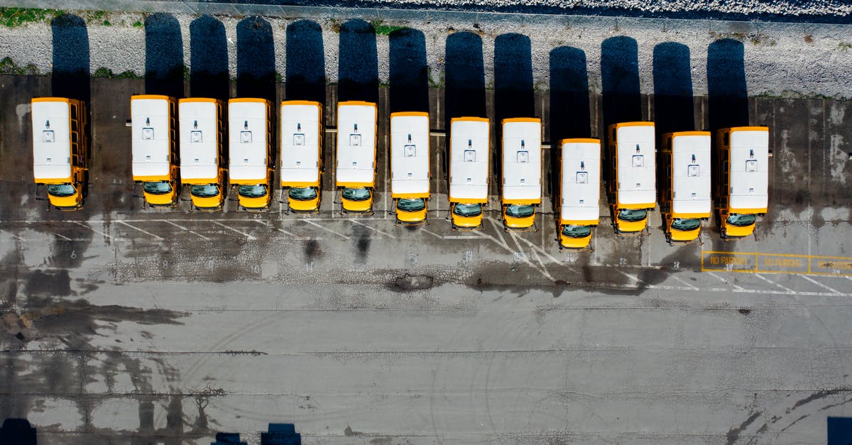 Where in Stockholm do buses leaving for Serbia depart from? - Parked School Buses