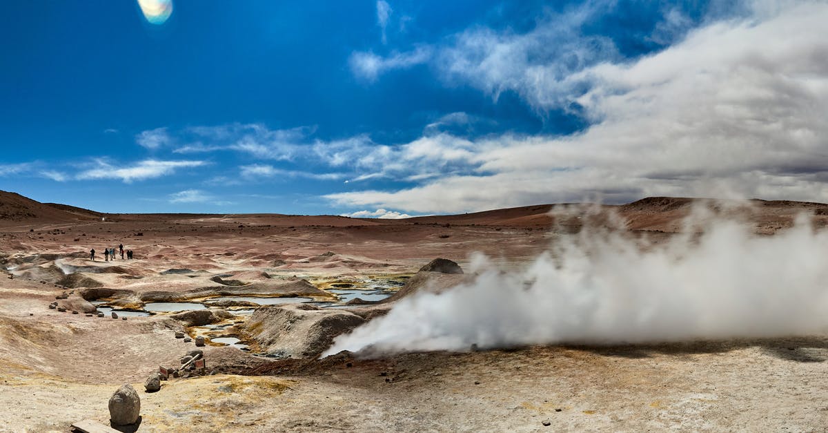 Where is this geyser? - White Clouds on Brown Field Where is this geyser? - White Clouds on Brown Field