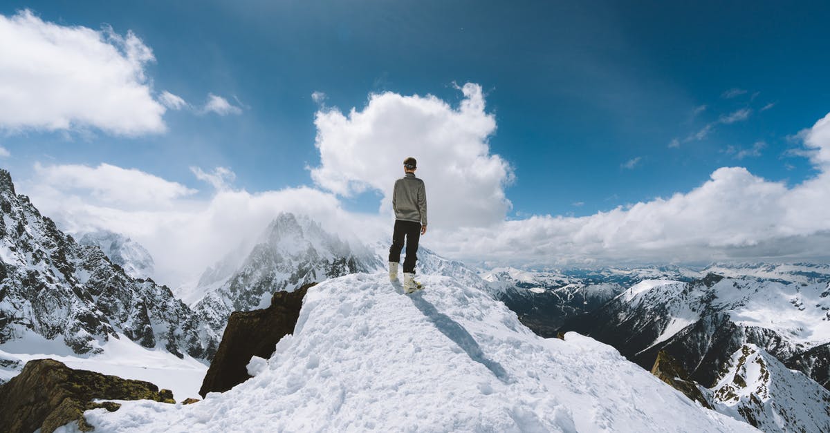 Where to stand for this winter view in Grindelwald, Switzerland? - Person Standing on Slope Glacier Mountain Where to stand for this winter view in Grindelwald, Switzerland? - Person Standing on Slope Glacier Mountain