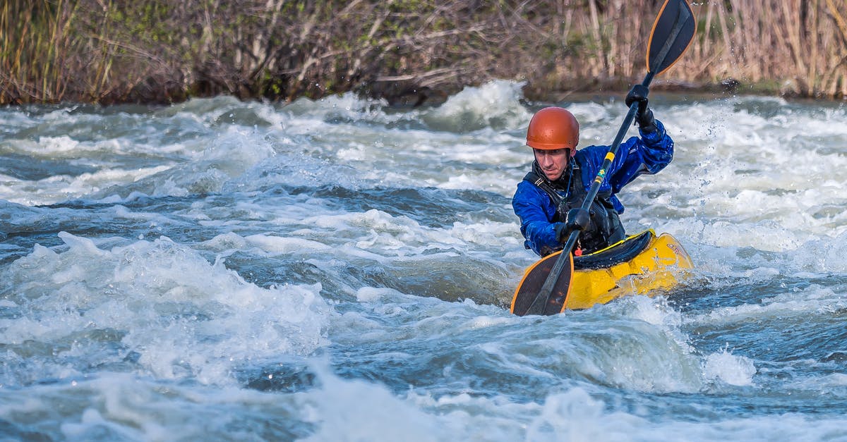 Which airlines are willing to take whitewater kayaks in luggage? - Photo of Man Paddling Kayak in Raging River Which airlines are willing to take whitewater kayaks in luggage? - Photo of Man Paddling Kayak in Raging River