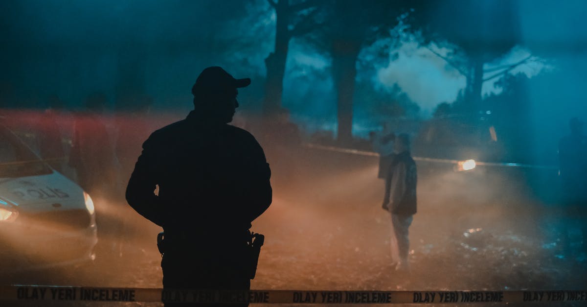 Which police force is responsible for ports/harbors/marinas in Spain? - Silhouette of policeman and investigators standing behind crime scene boundary tape at night in forest Which police force is responsible for ports/harbors/marinas in Spain? - Silhouette of policeman and investigators standing behind crime scene boundary tape at night in forest