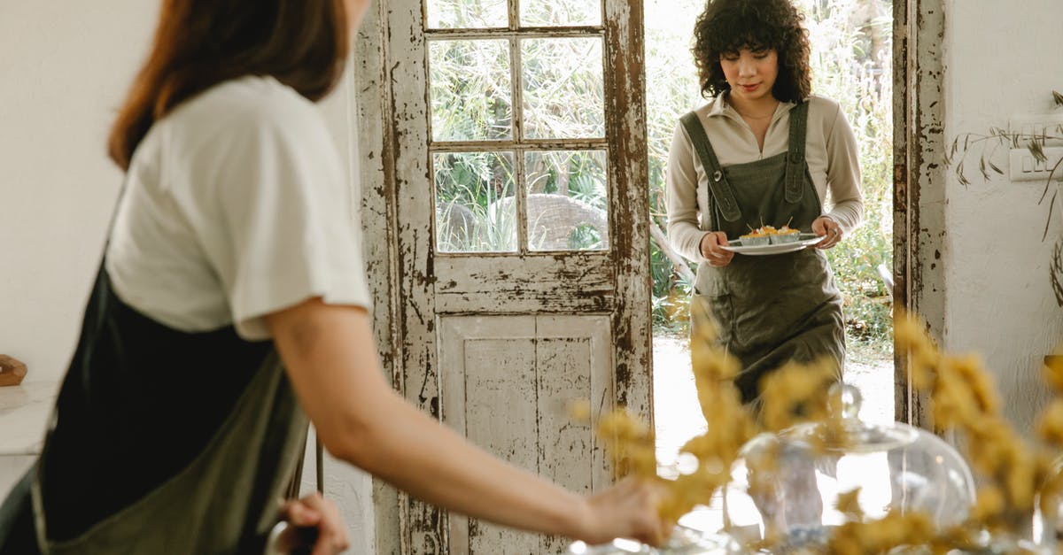 Why are airline meal portions so small? - Young female cafe worker wearing apron with plate with delicious desserts in vintage cafe