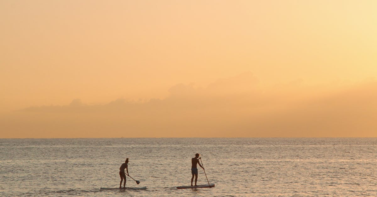 WiFi on board Lufthansa long haul - Man and Woman Paddle Boarding At Sea WiFi on board Lufthansa long haul - Man and Woman Paddle Boarding At Sea