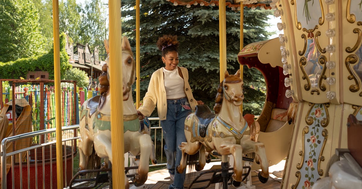 Will I have trouble getting a B1/B2 visa after overstaying my ESTA by 1 day? - Cheerful teenage girl getting on carousel Will I have trouble getting a B1/B2 visa after overstaying my ESTA by 1 day? - Cheerful teenage girl getting on carousel
