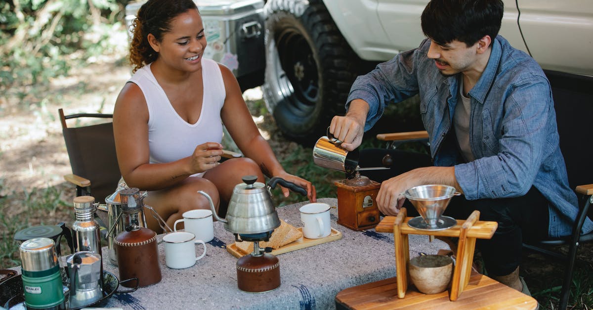 Will the Mozambican authorities allow a tourist to cycle from Maputo to Pemba? [closed] - Happy diverse couple preparing traditional coffee at campsite