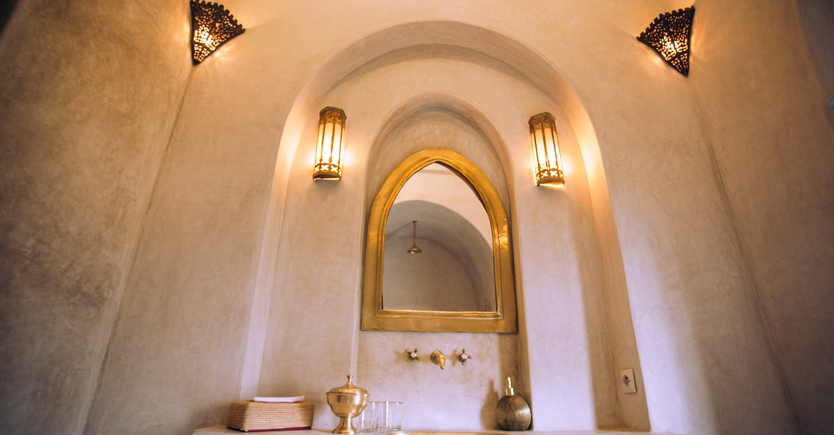 Withdrawing Euros from Moroccan ATMs? - Interior of spacious oriental bathroom with mirror Withdrawing Euros from Moroccan ATMs? - Interior of spacious oriental bathroom with mirror